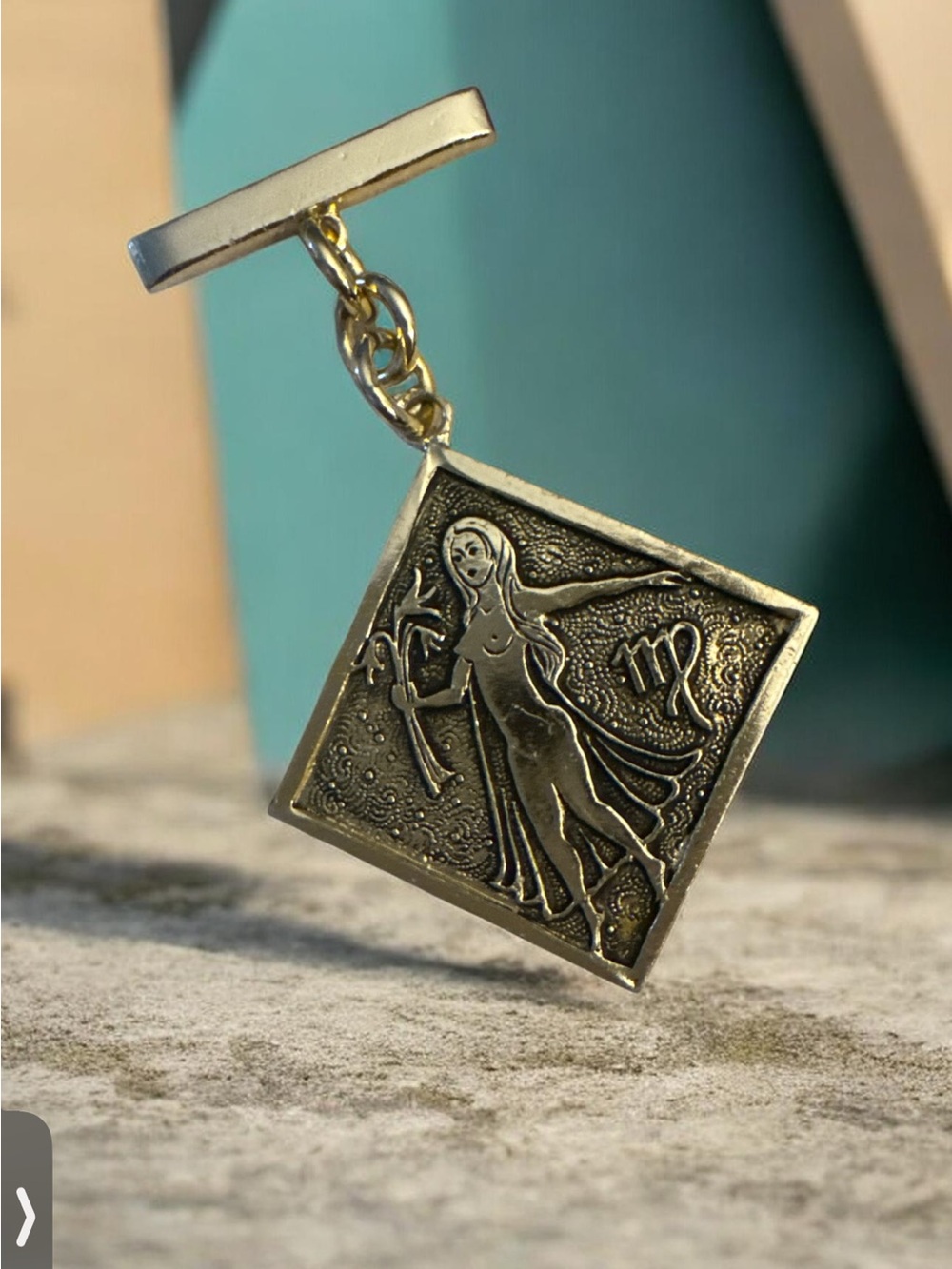 Gold Virgo Zodiac Pendant Charm